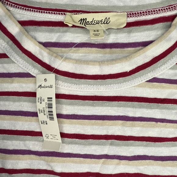 NWT Madewell Boxy Muscle Tee in Stripe Size XS - Picture 8 of 8